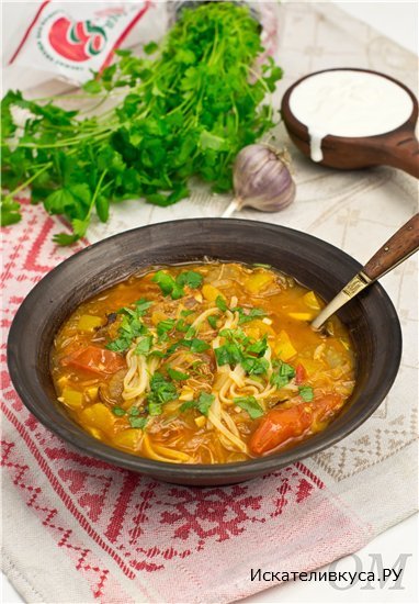 Французский суп с колбасой «Кассероль»